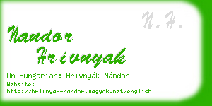 nandor hrivnyak business card