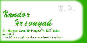 nandor hrivnyak business card